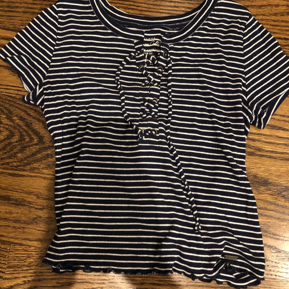 Hollister cropped stripe top